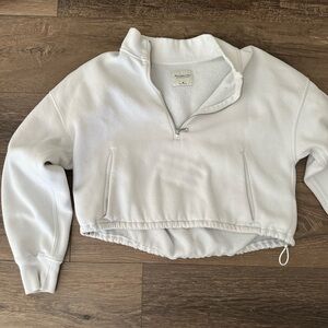 White Quarter-Zip Pullover